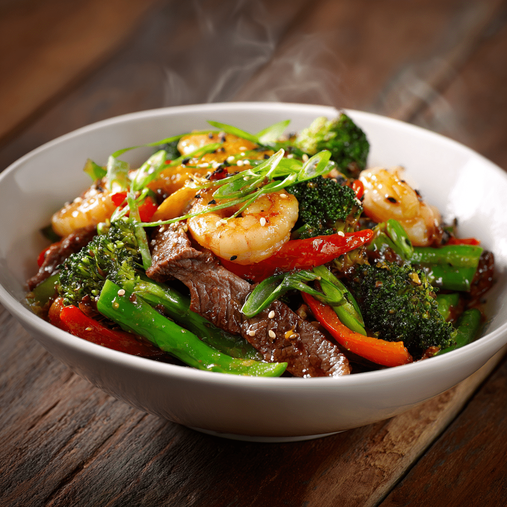 High-Protein Steak and Shrimp Stir-Fry