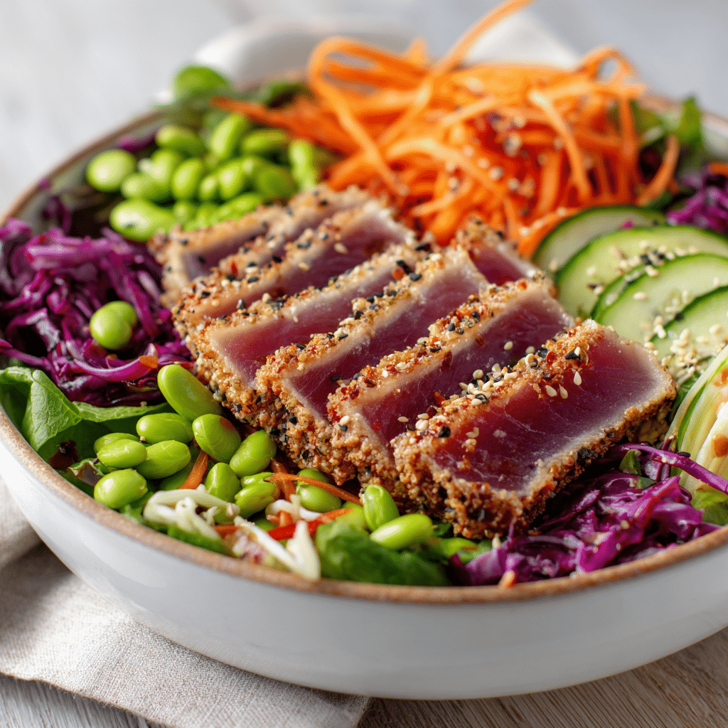 Asian Sesame Tuna Bowl Salad Recipe