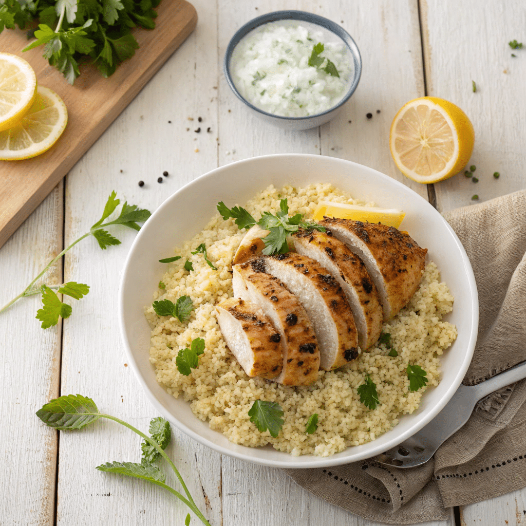 herbed chicken with couscous