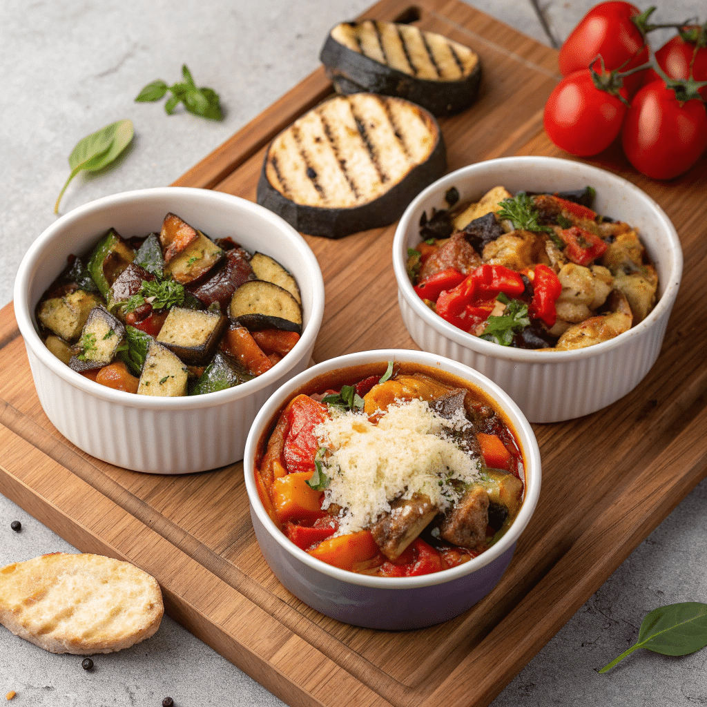 three mini bowls