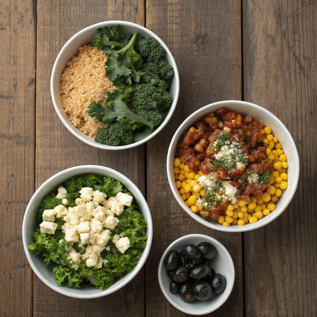 three versions of the salad