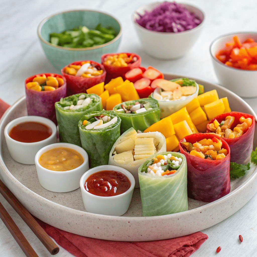 spring rolls with different fillings