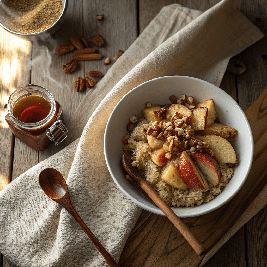 cinnamon apple quinoa breakfast bowl