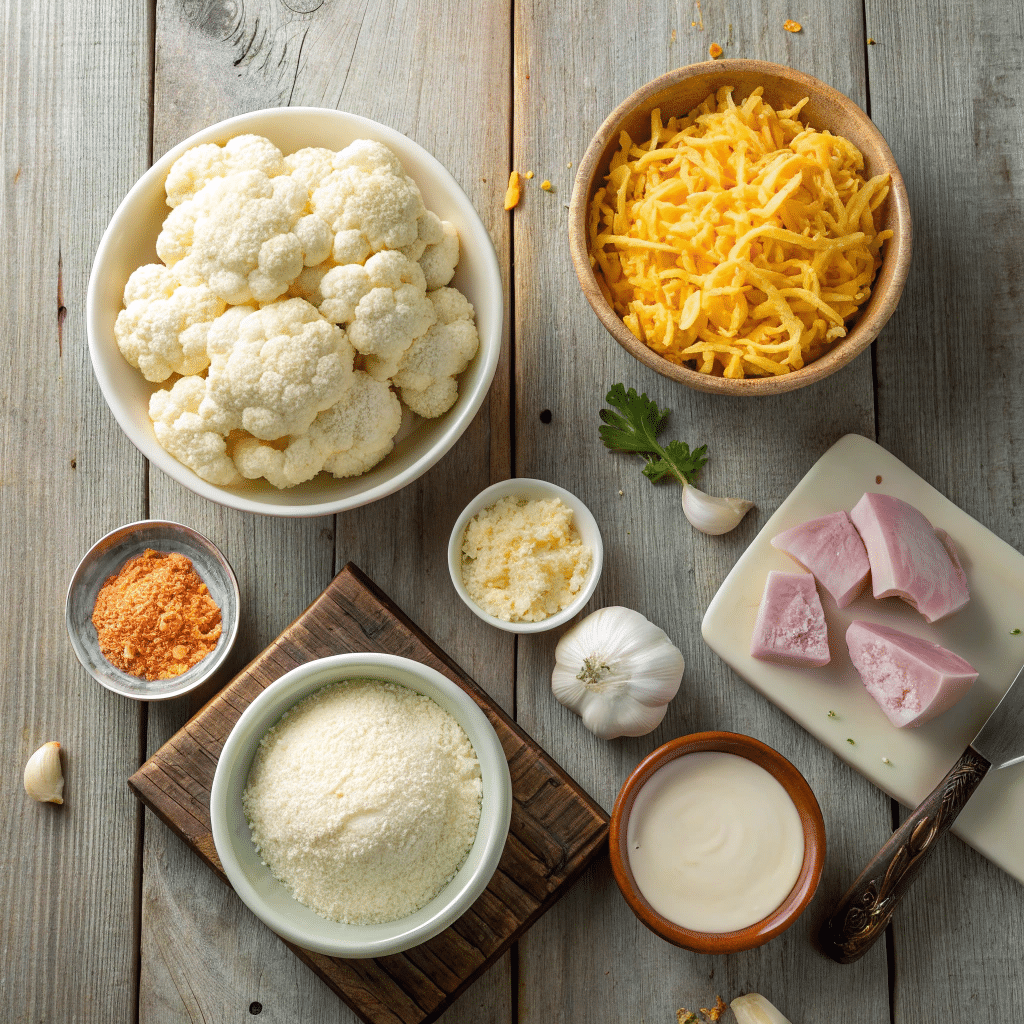 all cauliflower mac and cheese ingredients