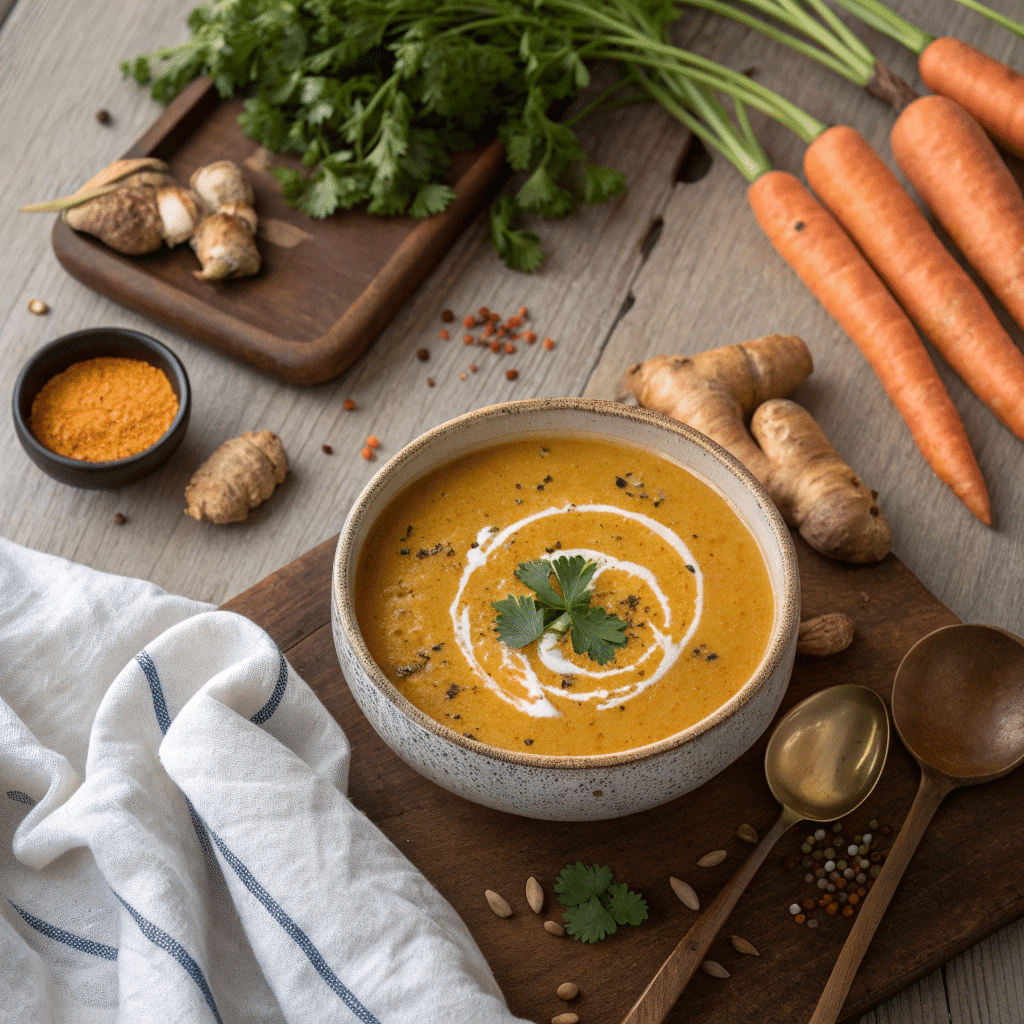 creamy roasted carrot ginger soup