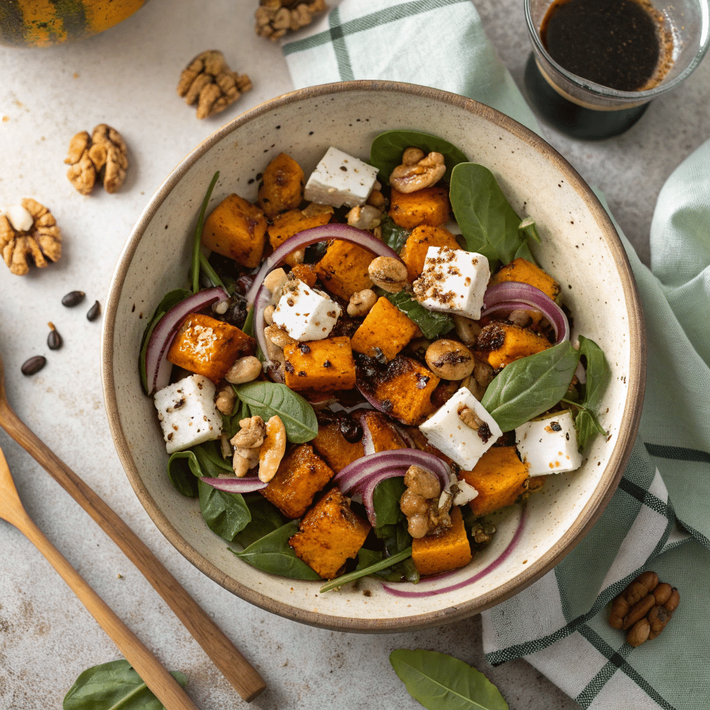 roasted pumpkin feta salad