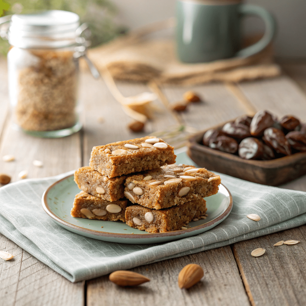 freshly cut date almond energy bars