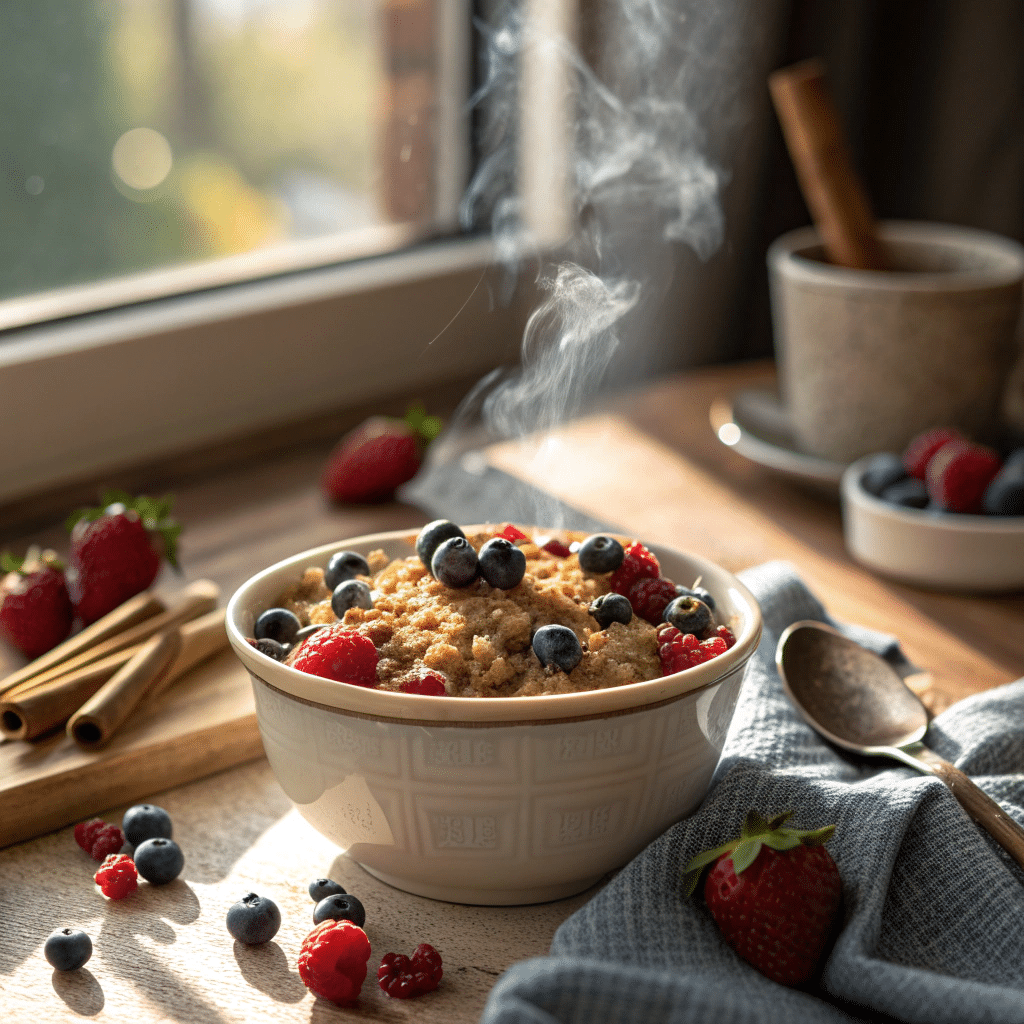 baked oatmeal with berries
