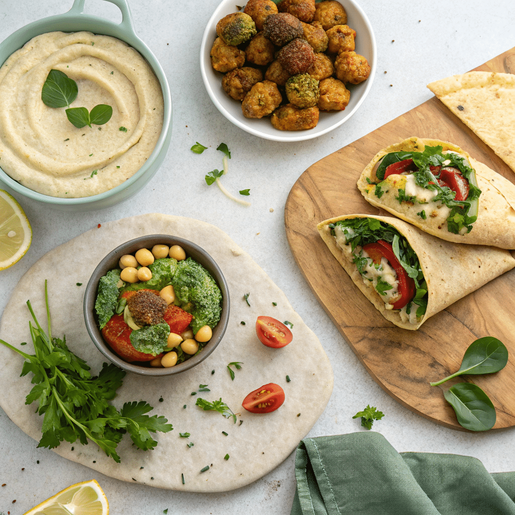 chickpea flatbread used in multiple ways