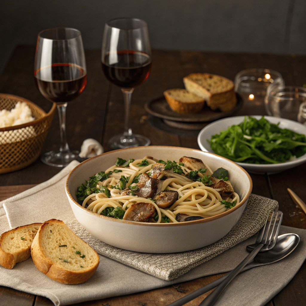 mushroom spinach pasta
