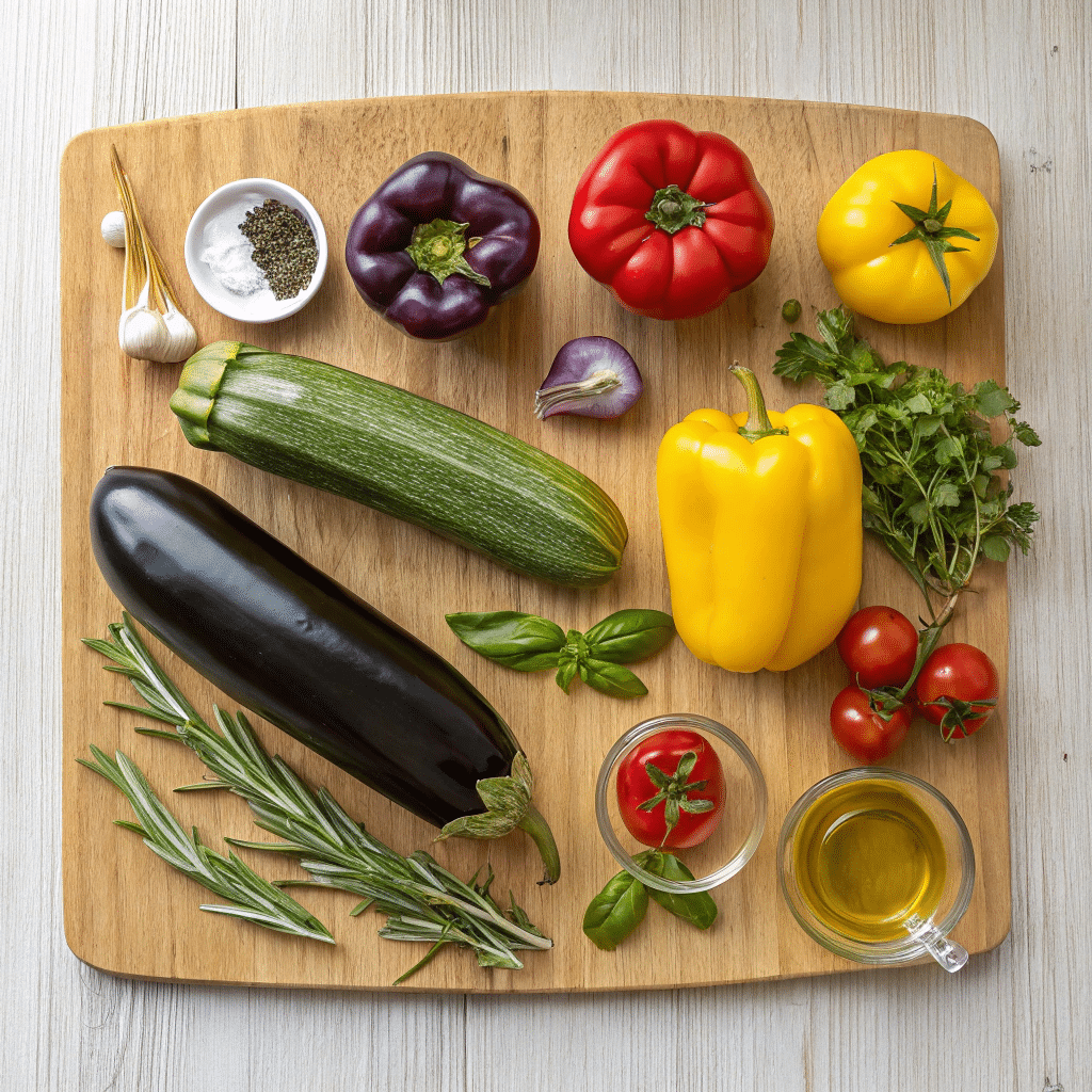 fresh ratatouille ingredients