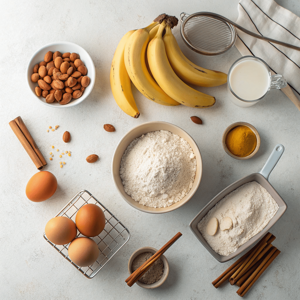 ingredients for coconut flour banana pancakes