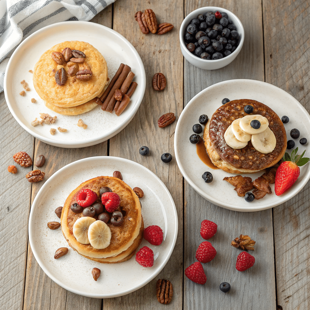 different variation of coconut flour pancakes