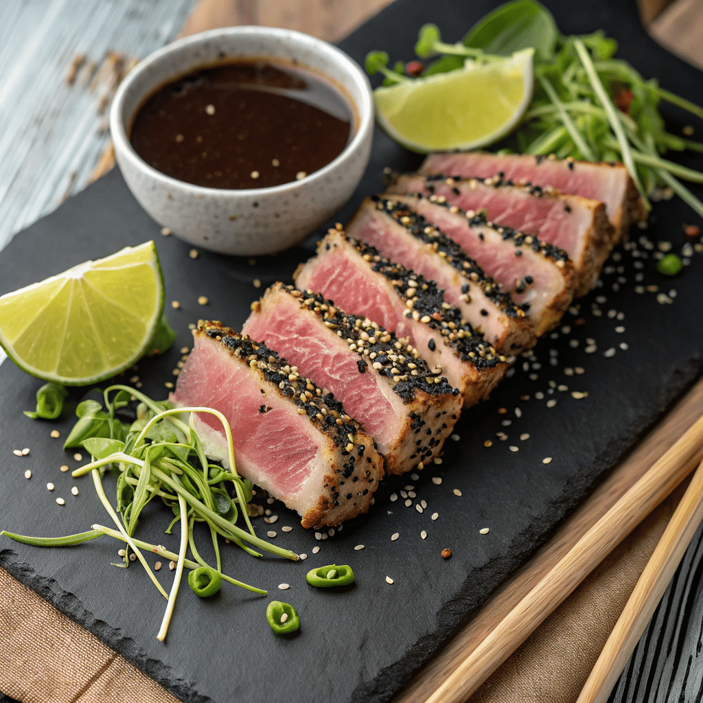 seared ahi tuna with sesame crust