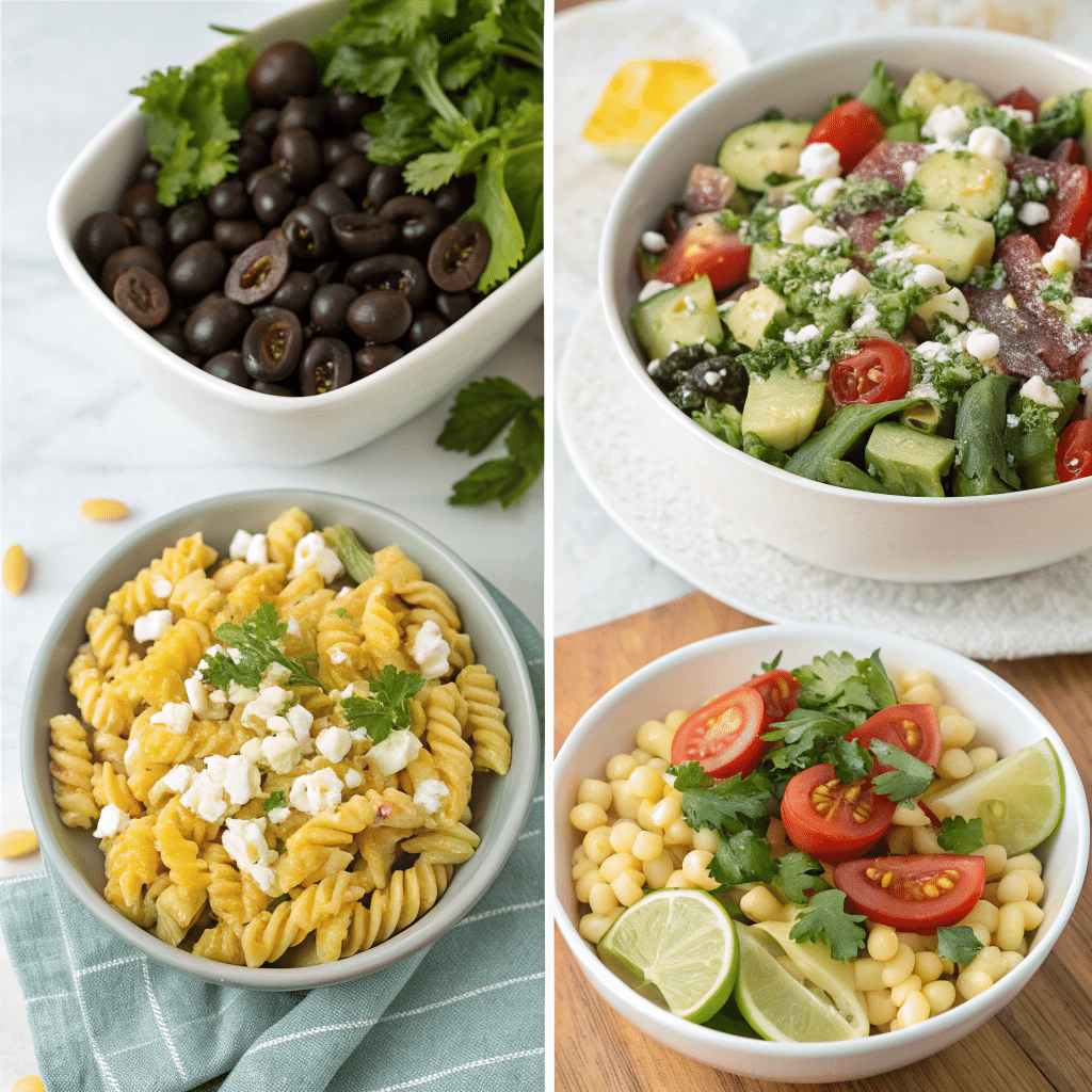 Mediterranean variation with olives and feta