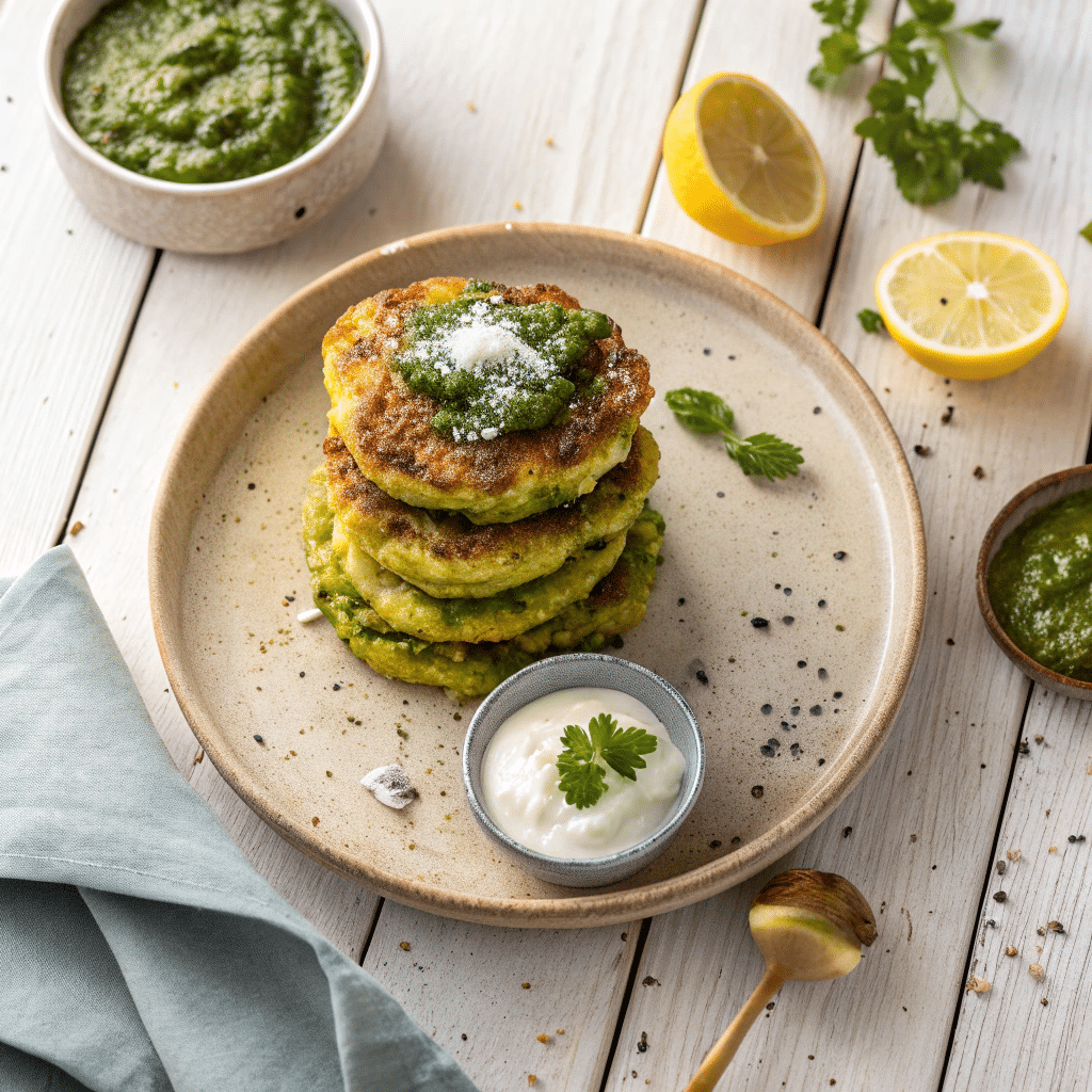 Gluten-Free Pesto Zucchini Fritters Recipe