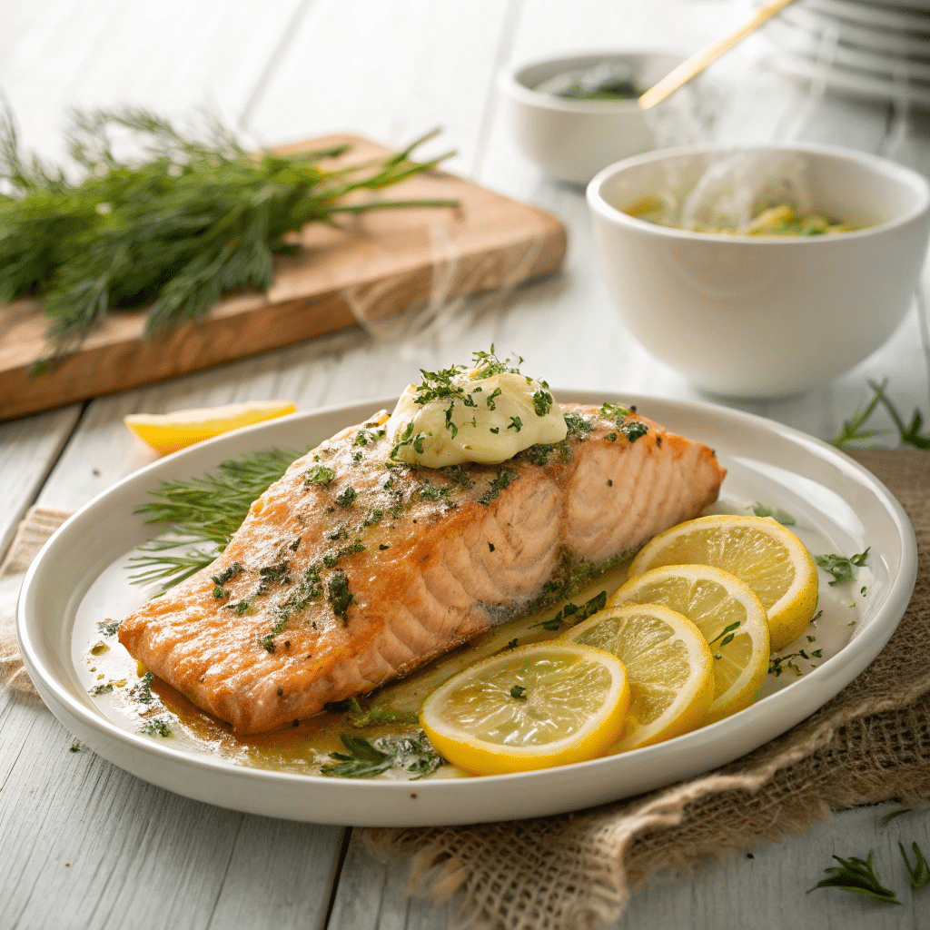 Baked Salmon with Garlic and Herbs for Immunity