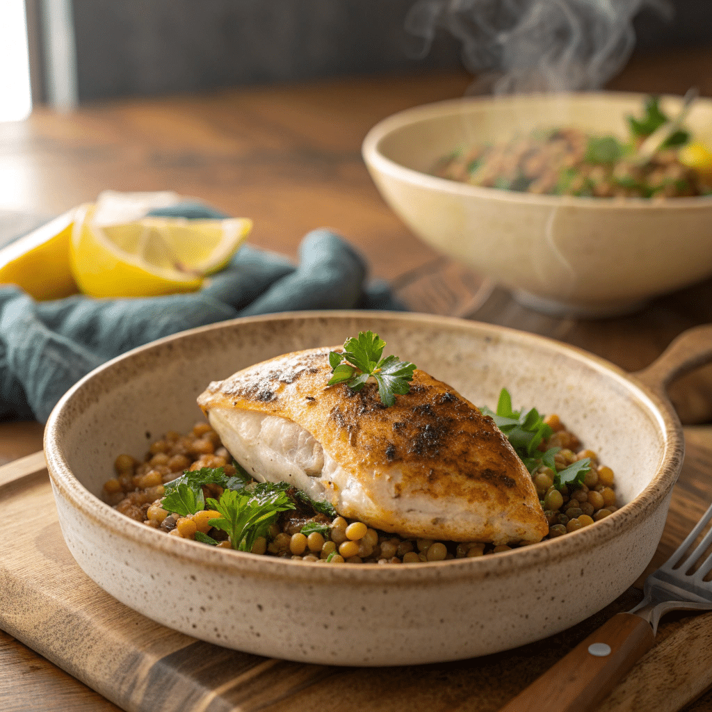 chicken breast with golden crust