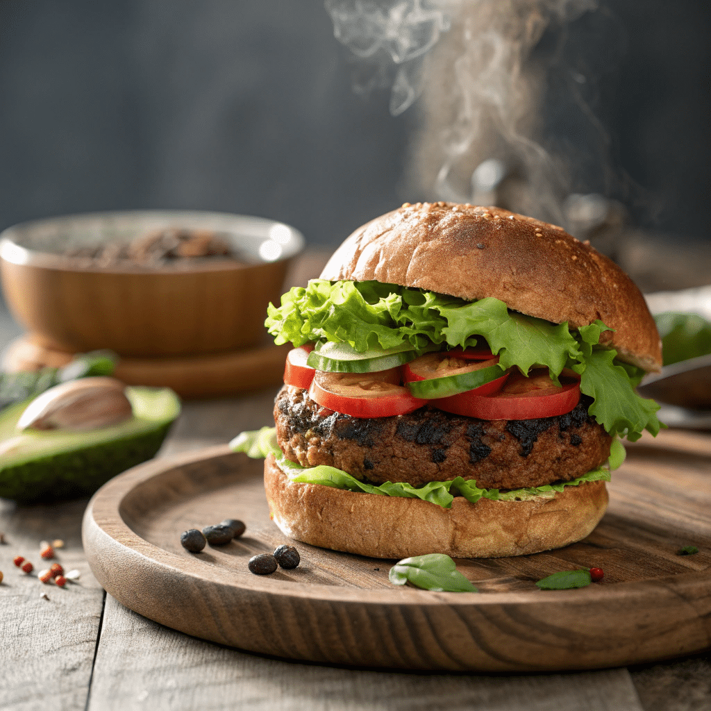 high-protein black bean burger