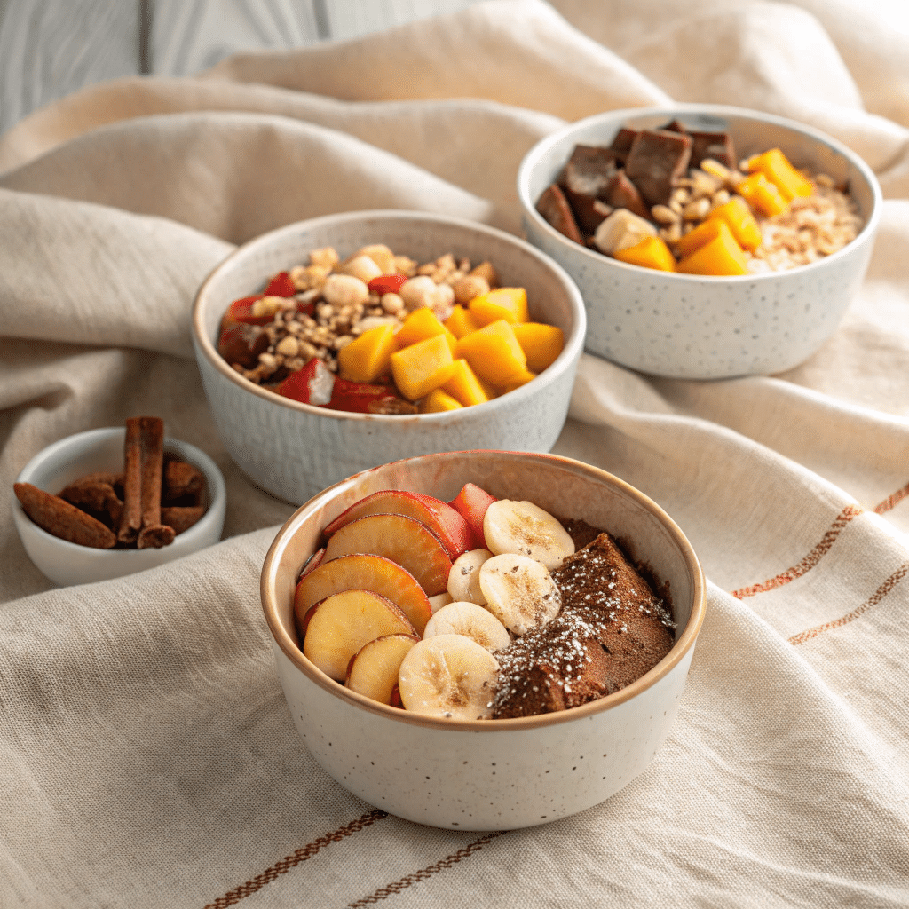 trio of breakfast bowls