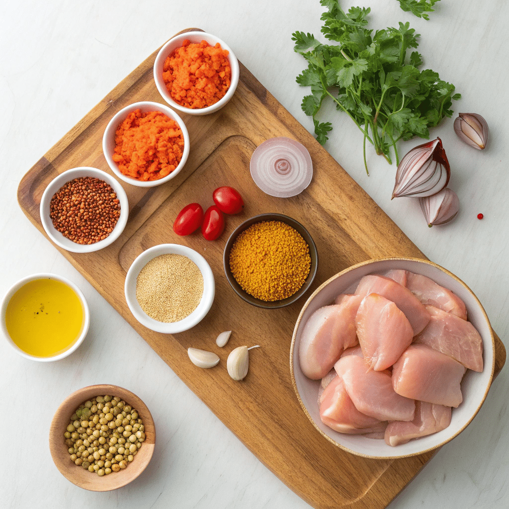ingredients for chicken lentil curry