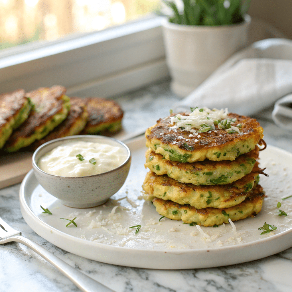 Cheesy Keto Zucchini Fritters Recipe