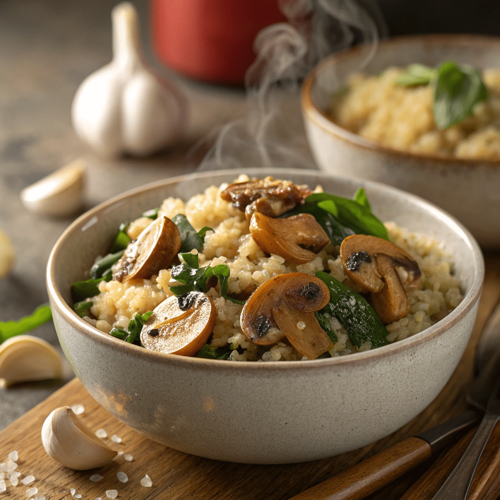 Garlic Mushroom Quinoa Stir Fry for Immunity