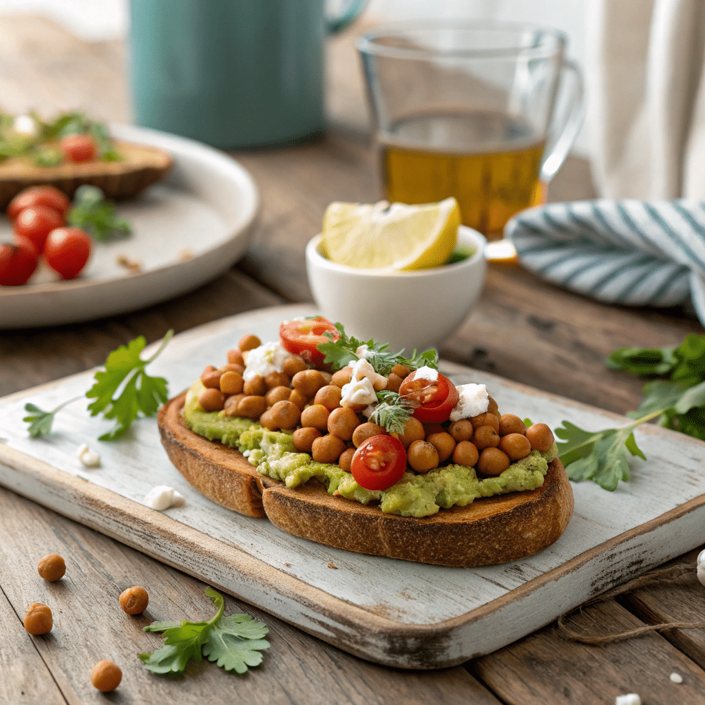 Mediterranean chickpea avocado toast