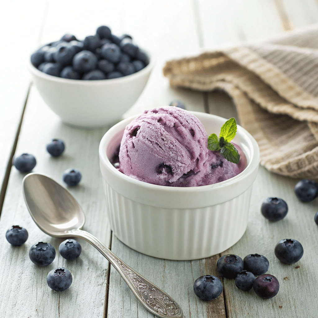 Sugar-Free Blueberry Frozen Yogurt Recipe