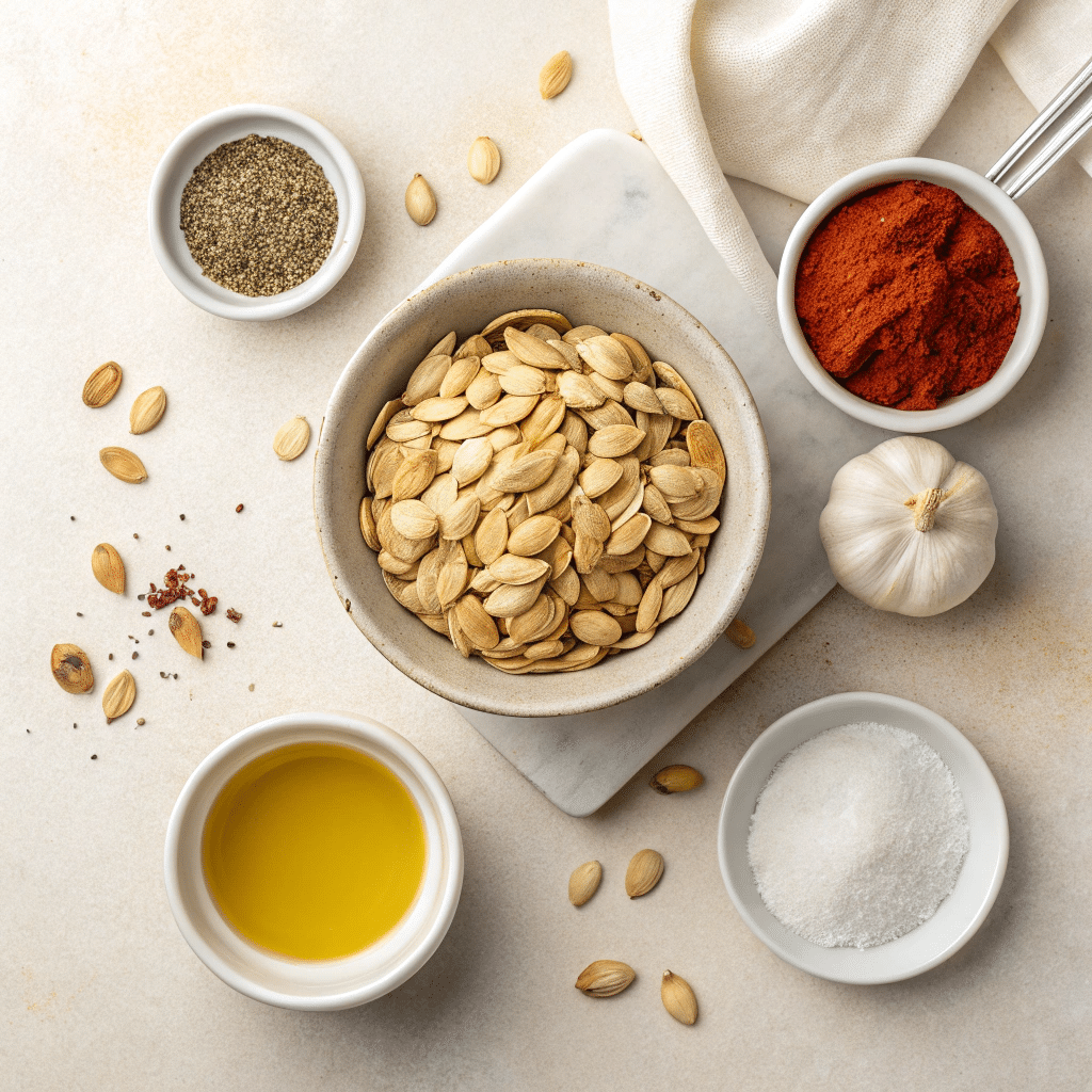 ingredients for roasted pumpkin seeds o