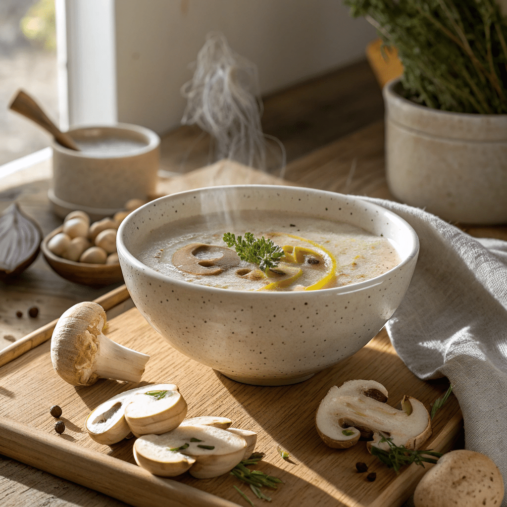 Skinny Creamy Mushroom Soup Low-Calorie