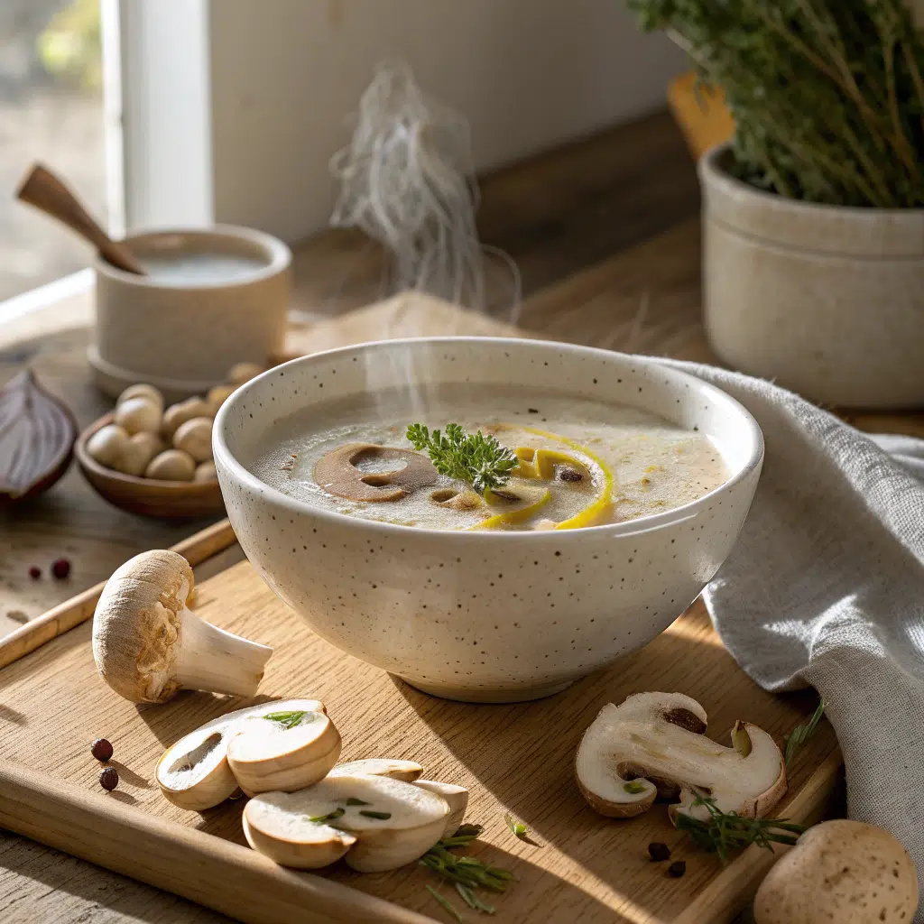 Skinny Creamy Mushroom Soup Low-Calorie