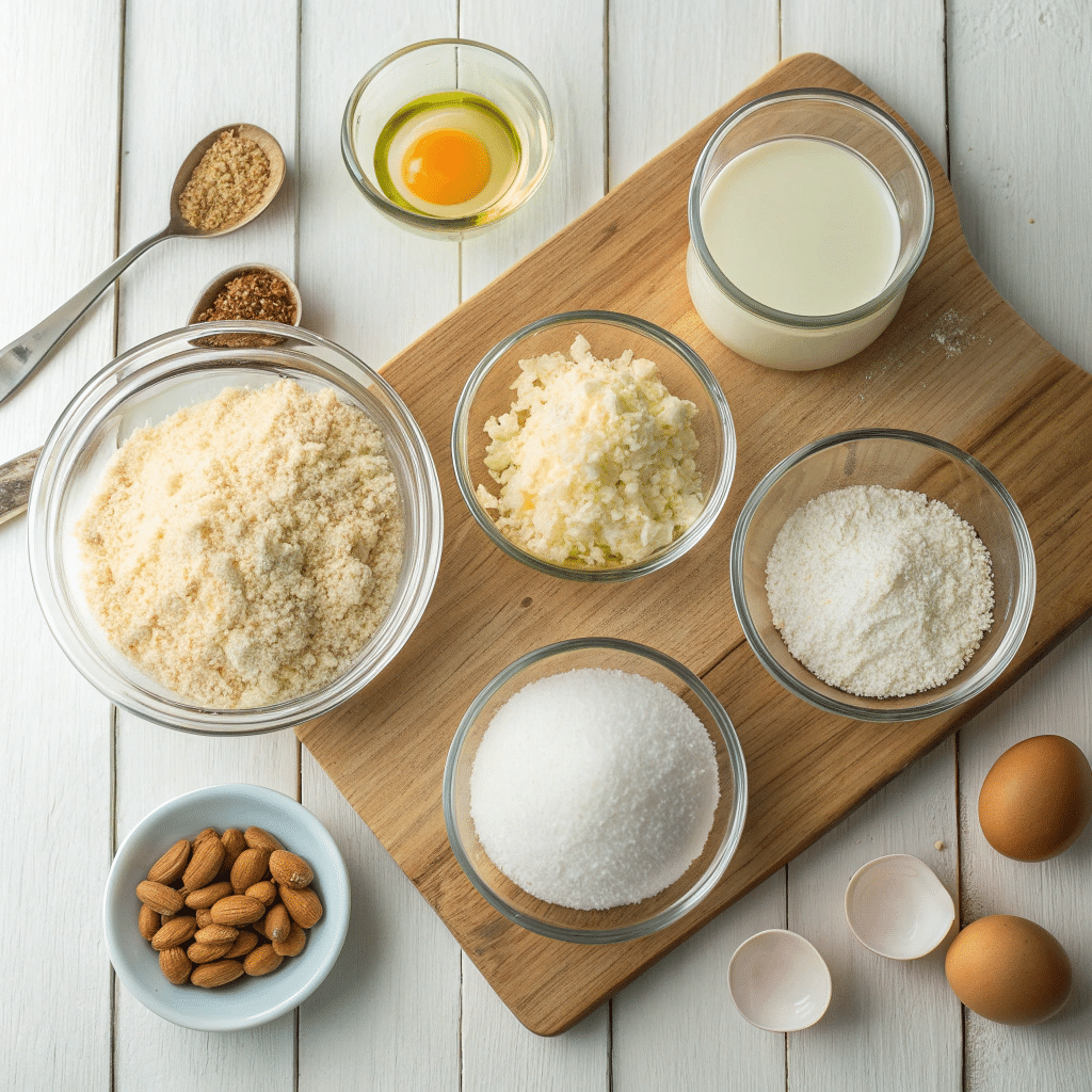 all ingredients for sugar-free coconut macaroons