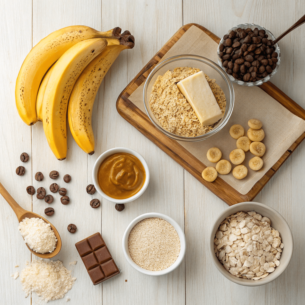 ingredients for banana protein bars