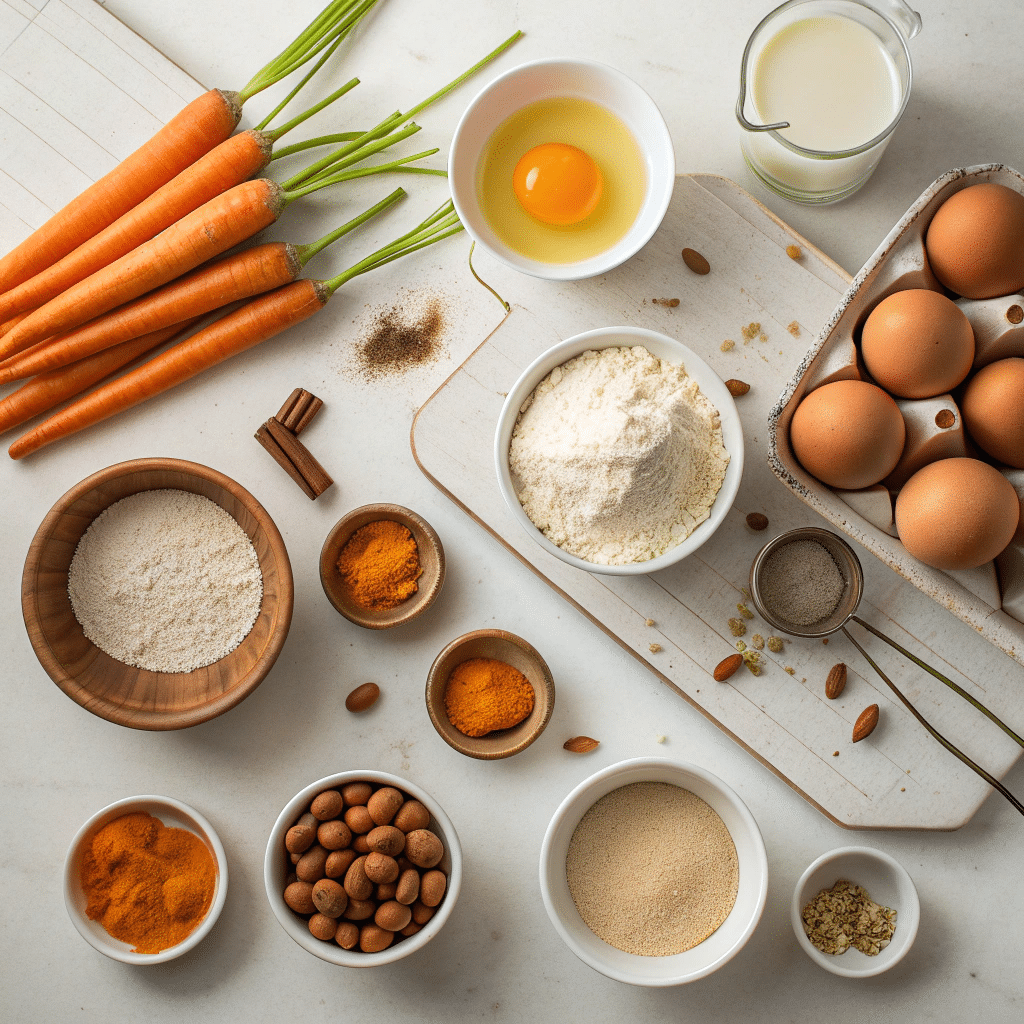 all the almond flour carrot cake ingredients