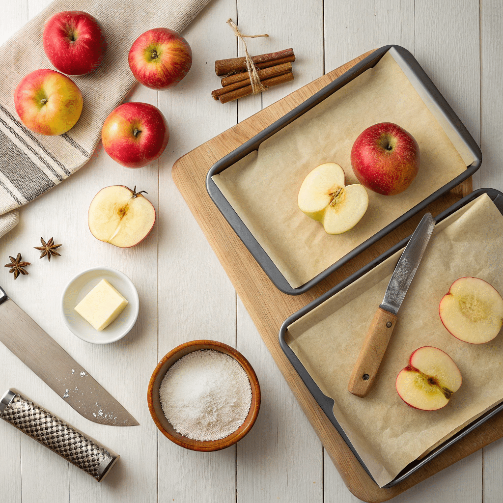 Step-by-step cooking flat-lay