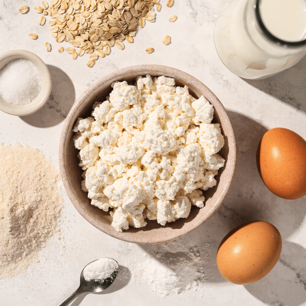 real ingredients for cottage cheese pancakes