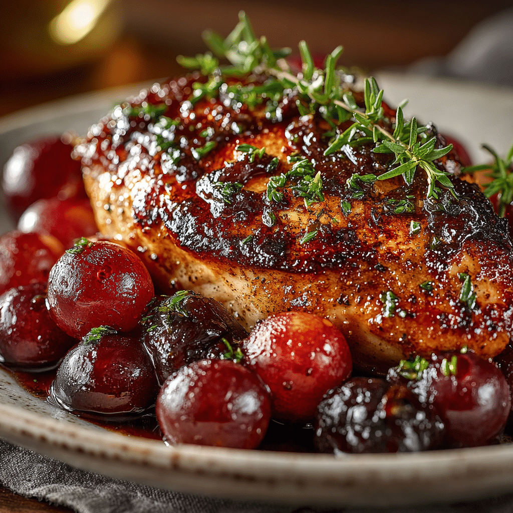 balsamic chicken and roasted grapes