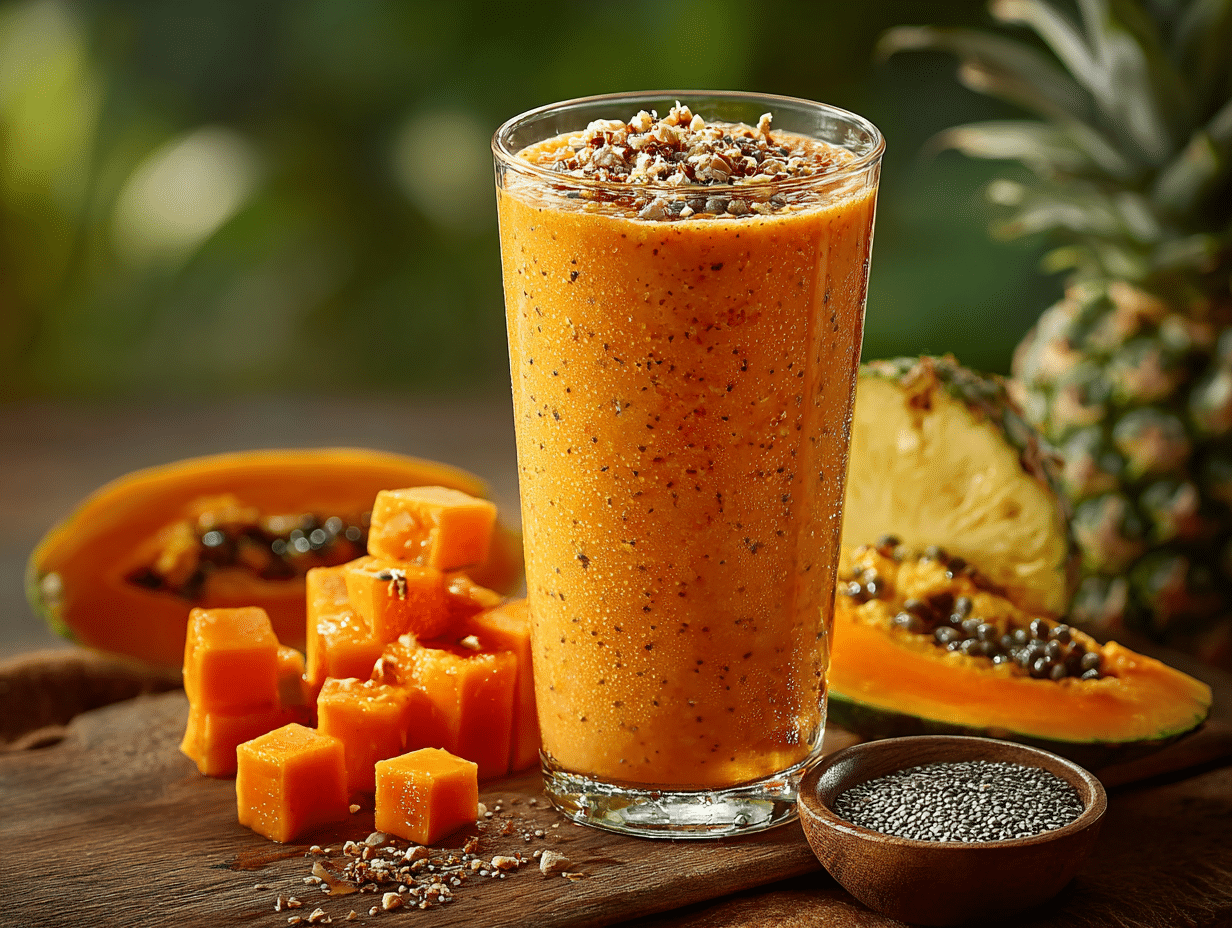 Papaya Chia Smoothie: A Tropical Treat for Gut Health and Energy