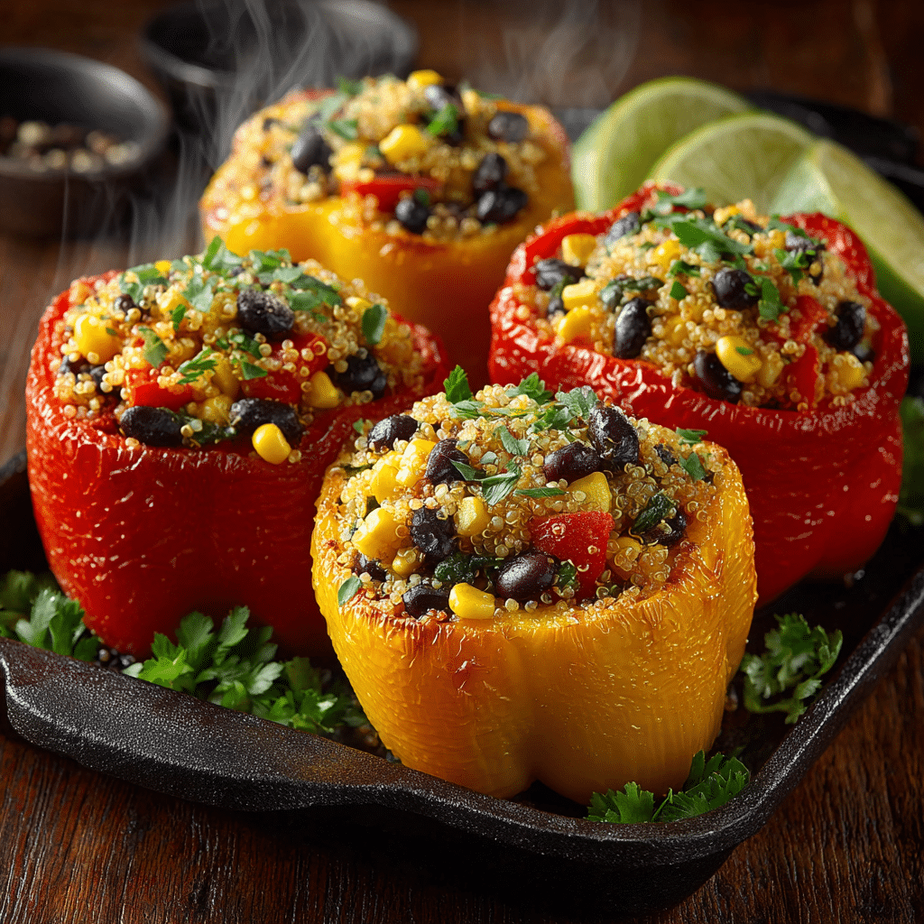Vegan Quinoa Stuffed Bell Peppers Recipe