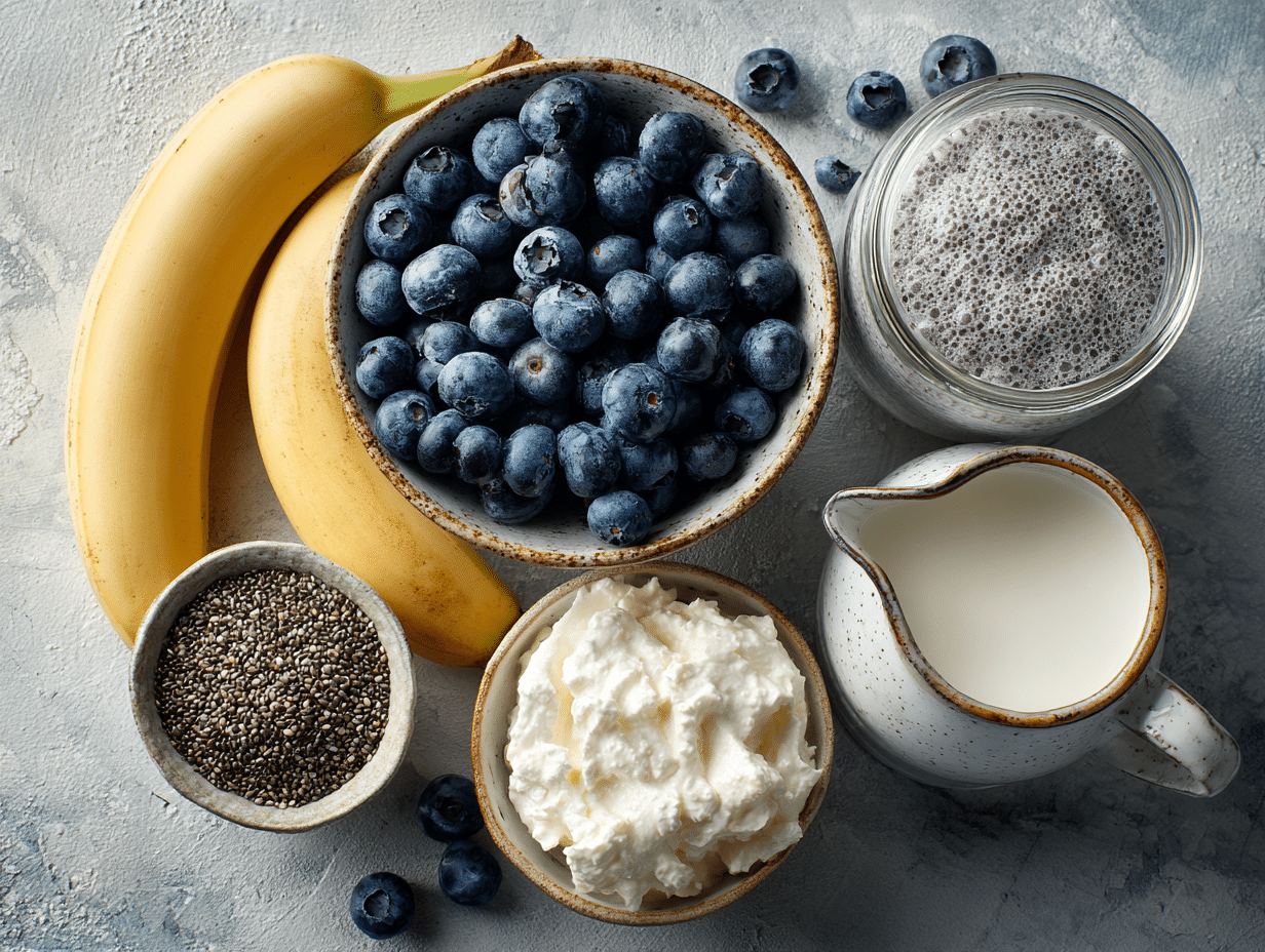 blueberry chia seed smoothie ingredients