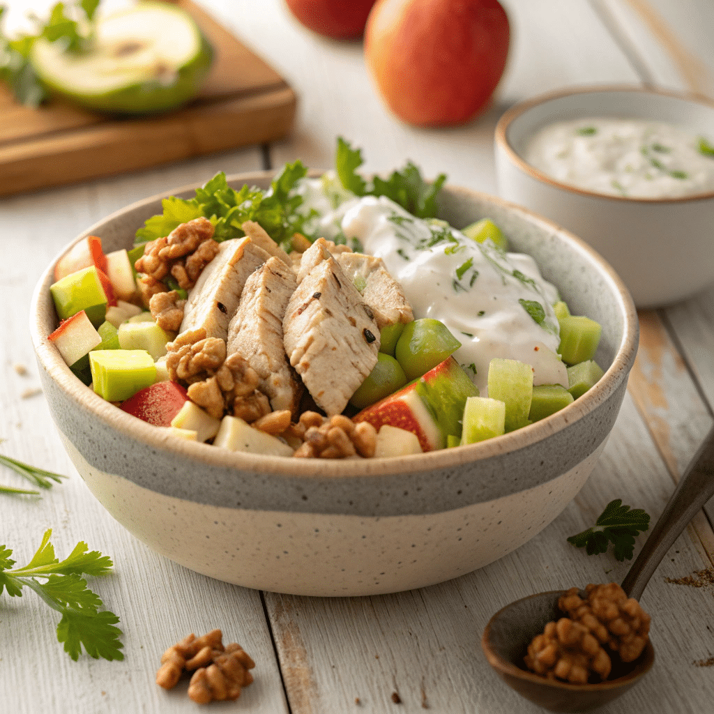 High Protein Roasted Chicken Salad: A Nutty, Creamy Delight