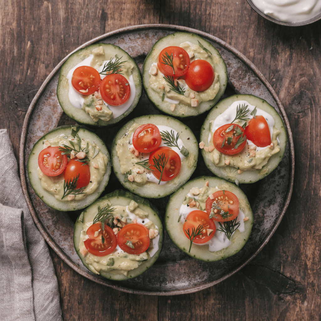 Cucumber Avocado Yogurt Cups Snack Idea