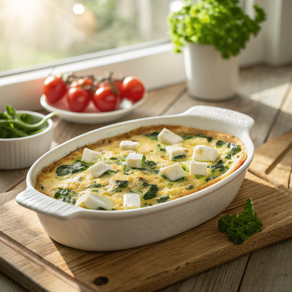 GF Spinach Feta Omelette Bake: A Deliciously Easy Spinach and Feta Recipe
