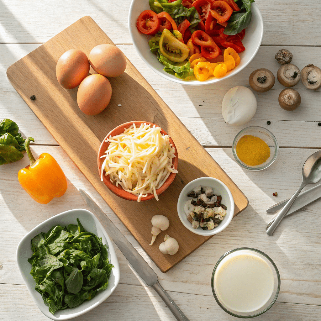 fresh ingredients for egg muffins