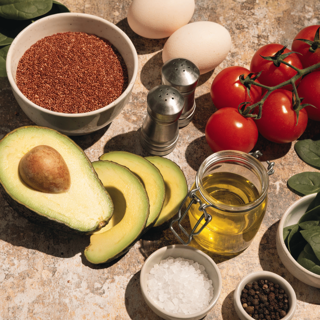 Fresh breakfast ingredients