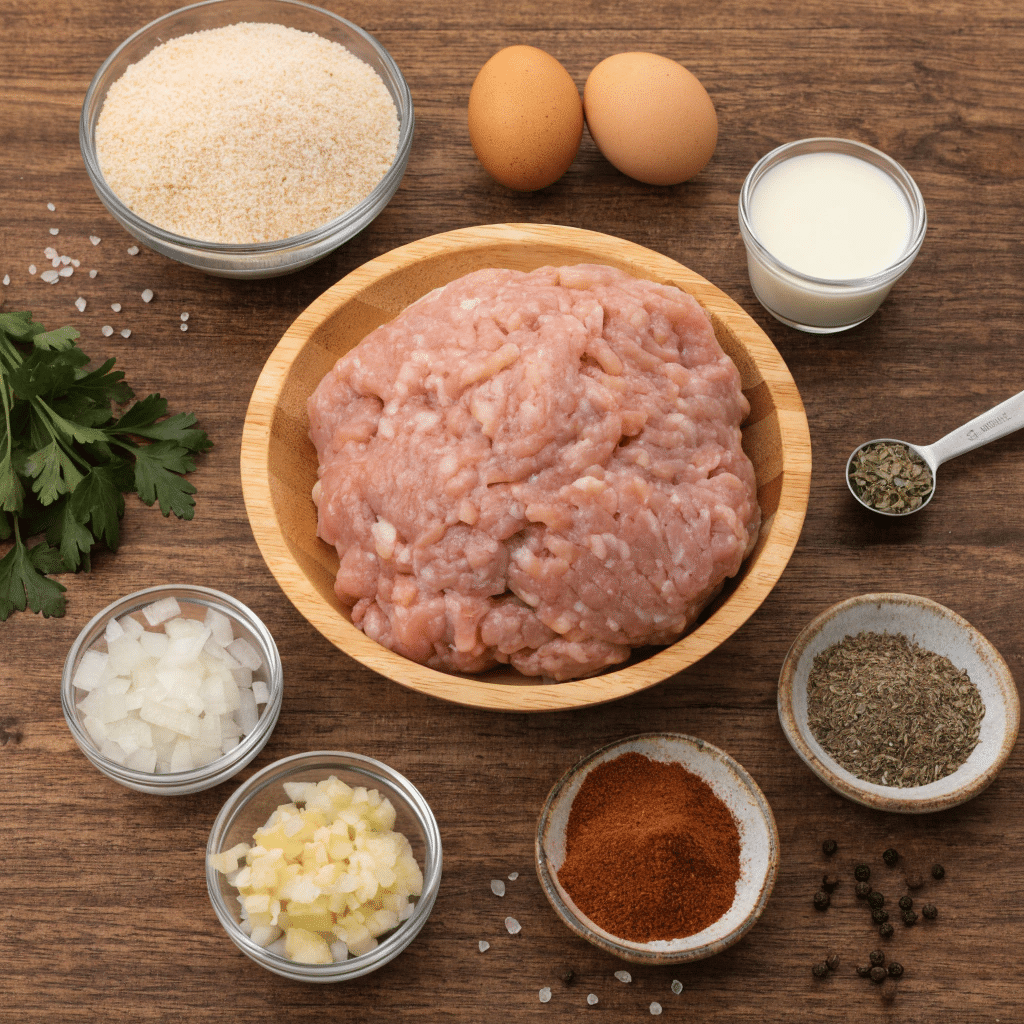 Ingredients for turkey meatloaf