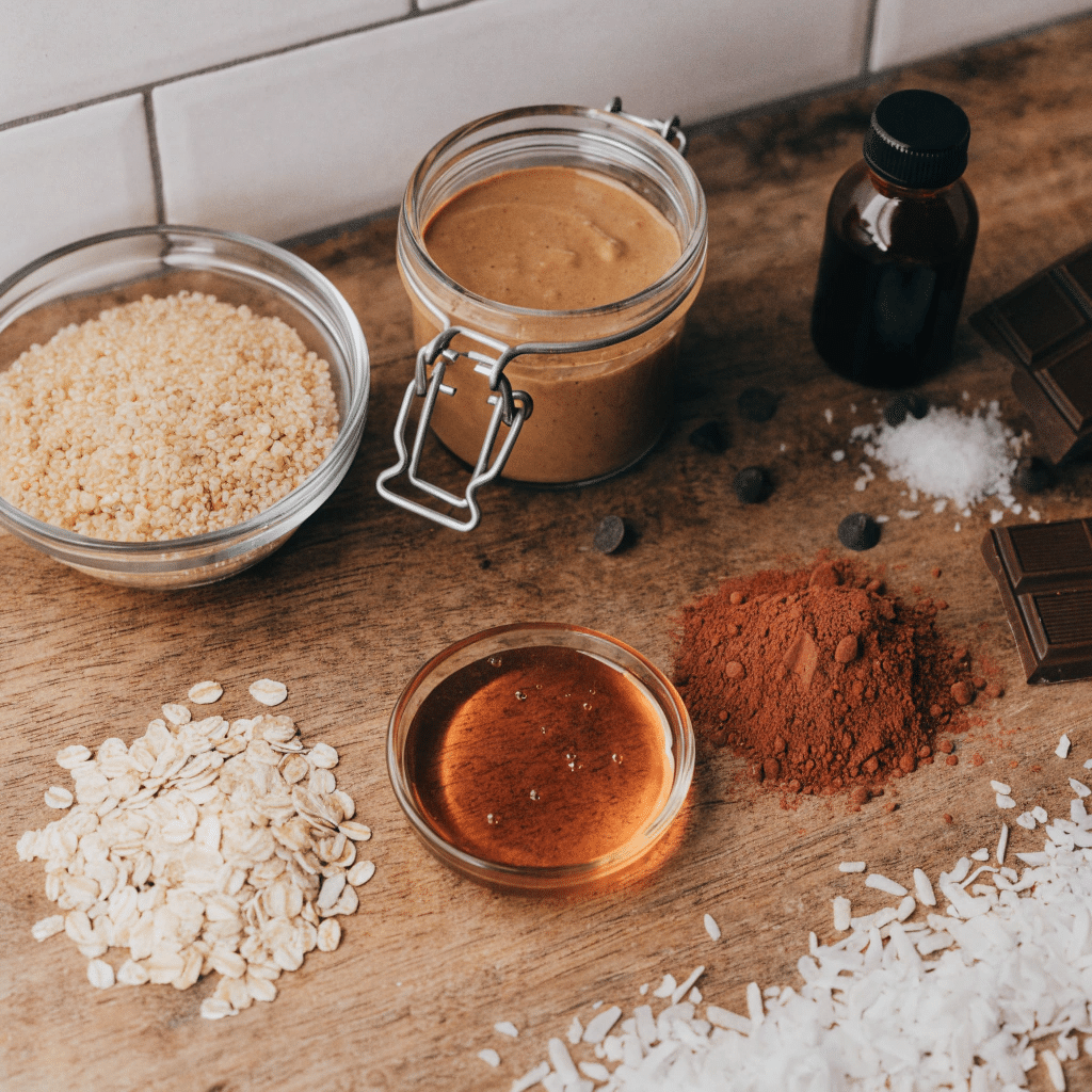 Ingredients for Quinoa Chocolate Protein Balls