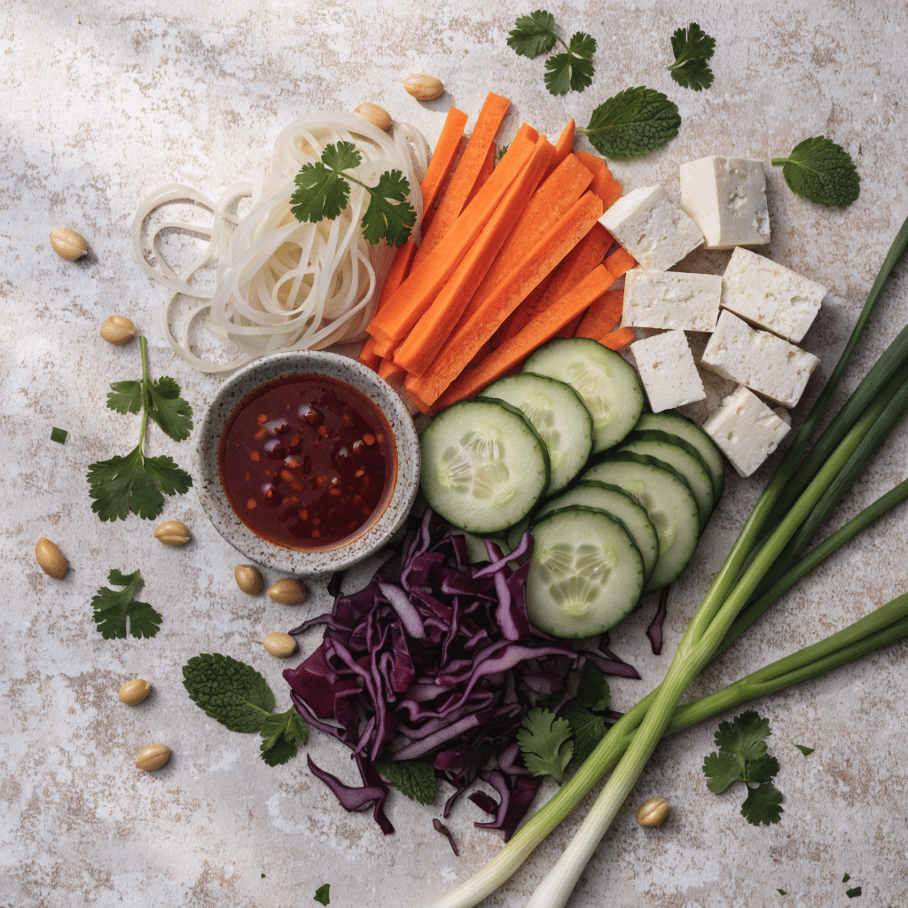sweet chili tofu salad bowl ingredients