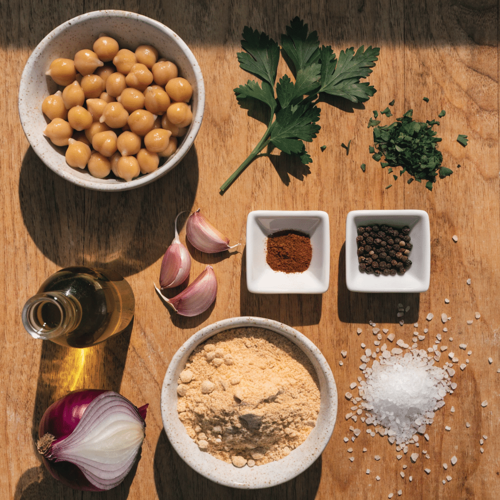 chickpea fritter ingredients